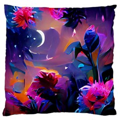 Floral Standard Flano Cushion Case (one Side) by Dazzleway