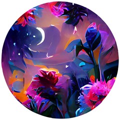 Floral Wooden Puzzle Round by Dazzleway