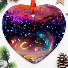 Galaxy Glass Ornament (heart)