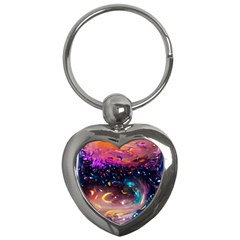 Galaxy Glass Key Chain (heart)