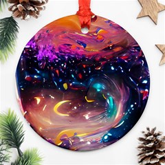 Galaxy Glass Round Ornament (two Sides)