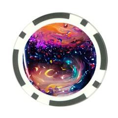 Galaxy Glass Poker Chip Card Guard by Dazzleway