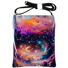 Galaxy Glass Shoulder Sling Bag by Dazzleway