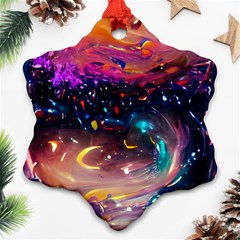 Galaxy Glass Snowflake Ornament (two Sides)