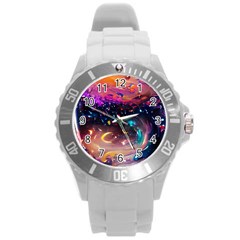 Galaxy Glass Round Plastic Sport Watch (l)