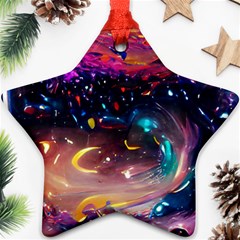 Galaxy Glass Ornament (star)