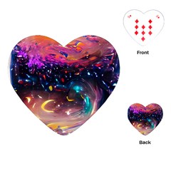 Galaxy Glass Playing Cards Single Design (heart)