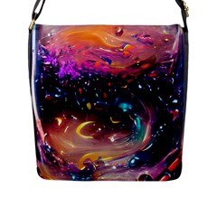 Galaxy Glass Flap Closure Messenger Bag (l) by Dazzleway