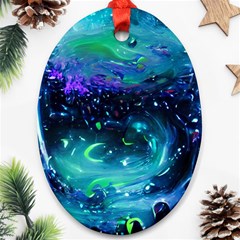 Blue Galaxy Ornament (oval)