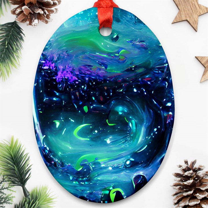 Blue galaxy Ornament (Oval)