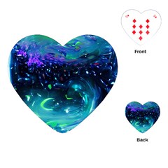 Blue Galaxy Playing Cards Single Design (heart)