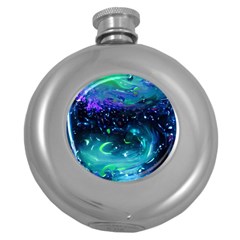 Blue Galaxy Round Hip Flask (5 Oz) by Dazzleway