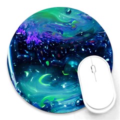 Blue Galaxy Round Mousepads by Dazzleway