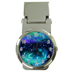 Blue Galaxy Money Clip Watches by Dazzleway