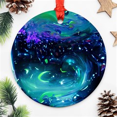 Blue Galaxy Round Ornament (two Sides)