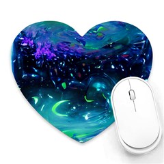 Blue Galaxy Heart Mousepads by Dazzleway