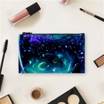 Blue galaxy Cosmetic Bag (Small) Front