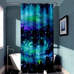 Blue Galaxy Shower Curtain 36  X 72  (stall)  by Dazzleway