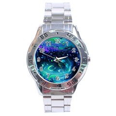 Blue Galaxy Stainless Steel Analogue Watch by Dazzleway