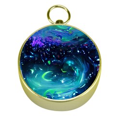 Blue Galaxy Gold Compasses by Dazzleway