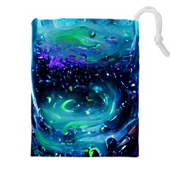 Blue Galaxy Drawstring Pouch (4xl) by Dazzleway