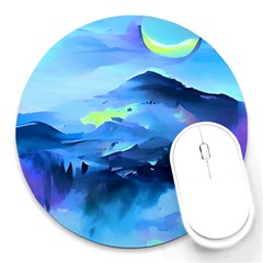 Moon Mountains Round Mousepads by Dazzleway