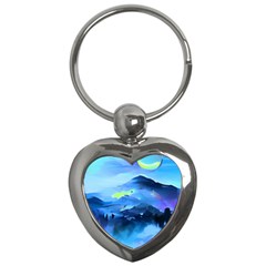 Moon Mountains Key Chain (heart)