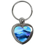 Moon mountains Key Chain (Heart) Front