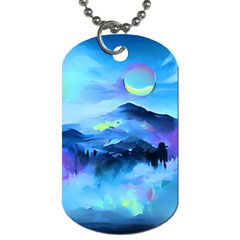 Moon Mountains Dog Tag (one Side) by Dazzleway