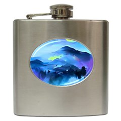 Moon Mountains Hip Flask (6 Oz) by Dazzleway