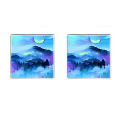 Moon Mountains Cufflinks (square) by Dazzleway