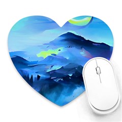 Moon Mountains Heart Mousepads by Dazzleway