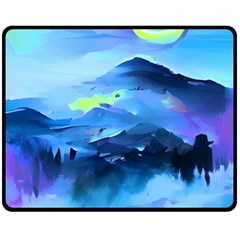 Moon Mountains Double Sided Fleece Blanket (medium)  by Dazzleway