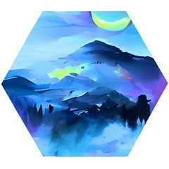 Moon Mountains Wooden Puzzle Hexagon by Dazzleway