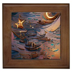 Sky Ship Framed Tile by Dazzleway