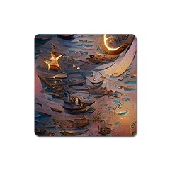 Sky Ship Square Magnet by Dazzleway