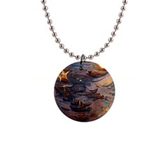 Sky Ship 1  Button Necklace by Dazzleway