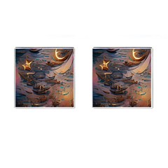 Sky Ship Cufflinks (square) by Dazzleway