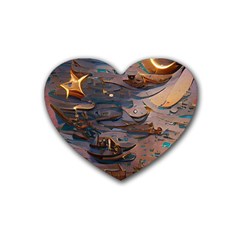 Sky Ship Rubber Coaster (heart) by Dazzleway