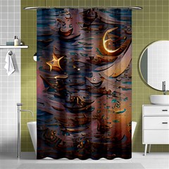 Sky Ship Shower Curtain 48  X 72  (small)  by Dazzleway