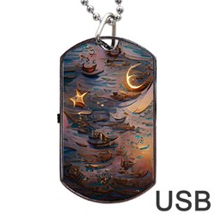 Sky Ship Dog Tag Usb Flash (two Sides) by Dazzleway