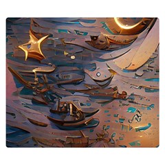 Sky Ship Double Sided Flano Blanket (small)  by Dazzleway