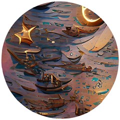 Sky Ship Wooden Puzzle Round by Dazzleway