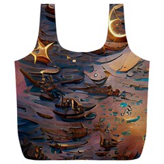 Sky Ship Full Print Recycle Bag (xxl) by Dazzleway