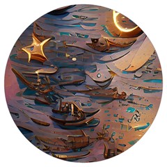 Sky Ship Round Trivet by Dazzleway