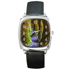 Grutas Del Palacio, Flores, Uruguay Square Metal Watch by dflcprintsclothing