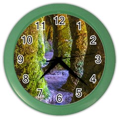 Grutas Del Palacio, Flores, Uruguay Color Wall Clock by dflcprintsclothing