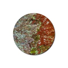 Colorful Abstract Texture Rubber Coaster (round) by dflcprintsclothing