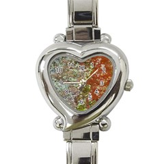 Colorful Abstract Texture Heart Italian Charm Watch