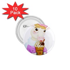 Cow With Coffee 1 75  Buttons (10 Pack)